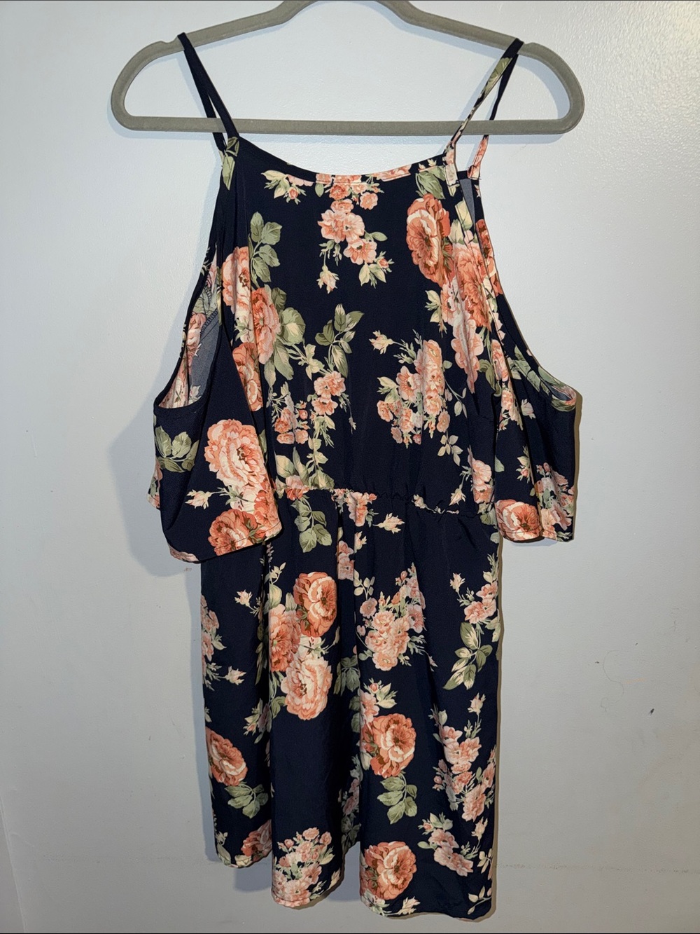 Blue Floral Tank Dress with Sleeves